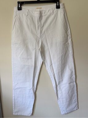Eileen Fisher Pants Women's Size 12 White Organic Cotton Hemp Ankle NWOT $178